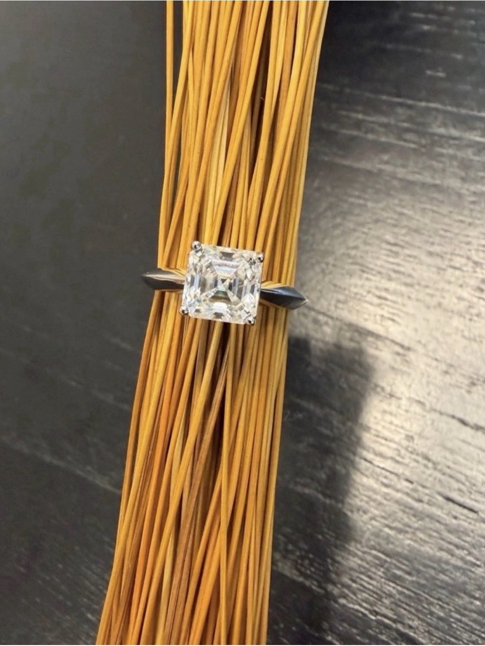 NWT 925 Sterling Silver Ring with Large Moissanite Stone - size 8